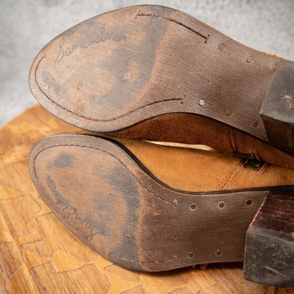 Sam Edelman Louie Ankle Bootie Suede Leather Boot Brown Women's Size 7.5 - Picture 8 of 9